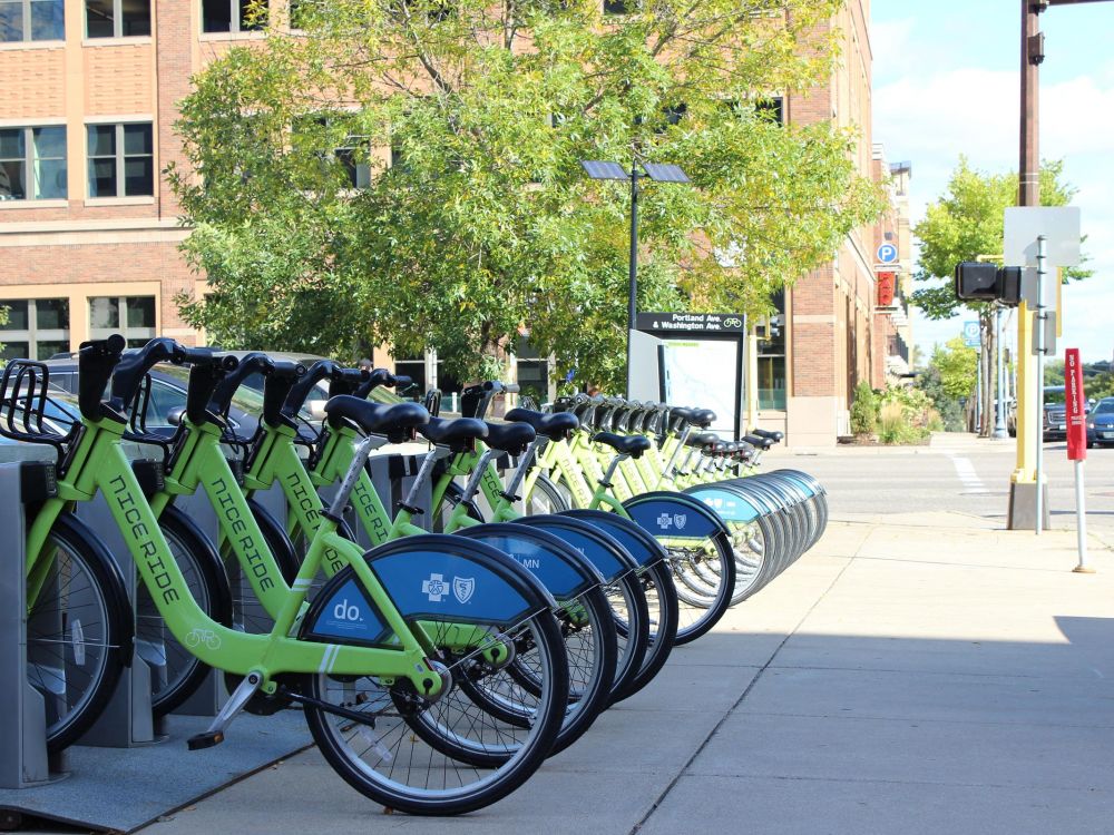 E-bikes station in Minneapolis MN